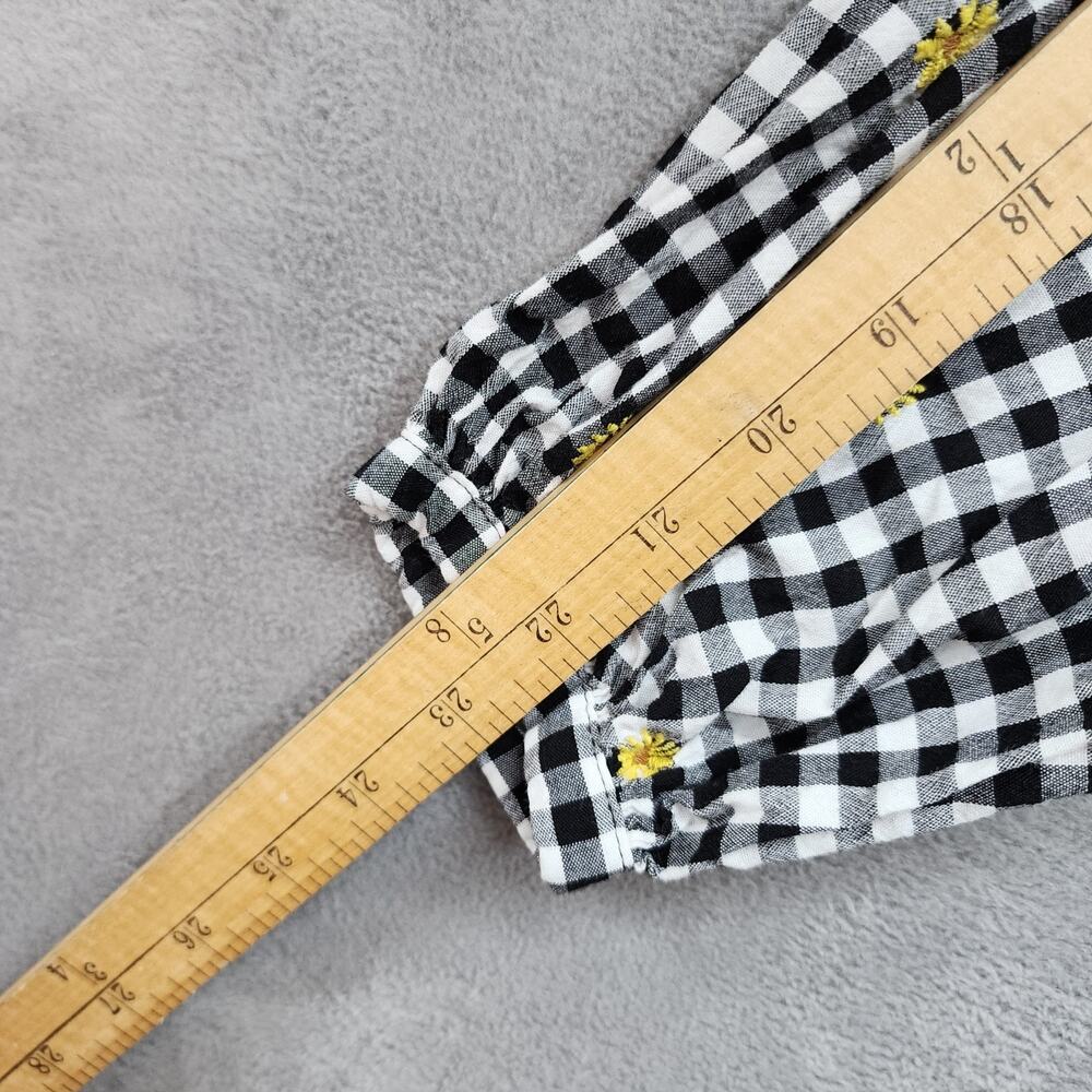 Old Navy Gingham Midi Dress Women’s Small Black White Daisy Cottagecore Country - Picture 16 of 16